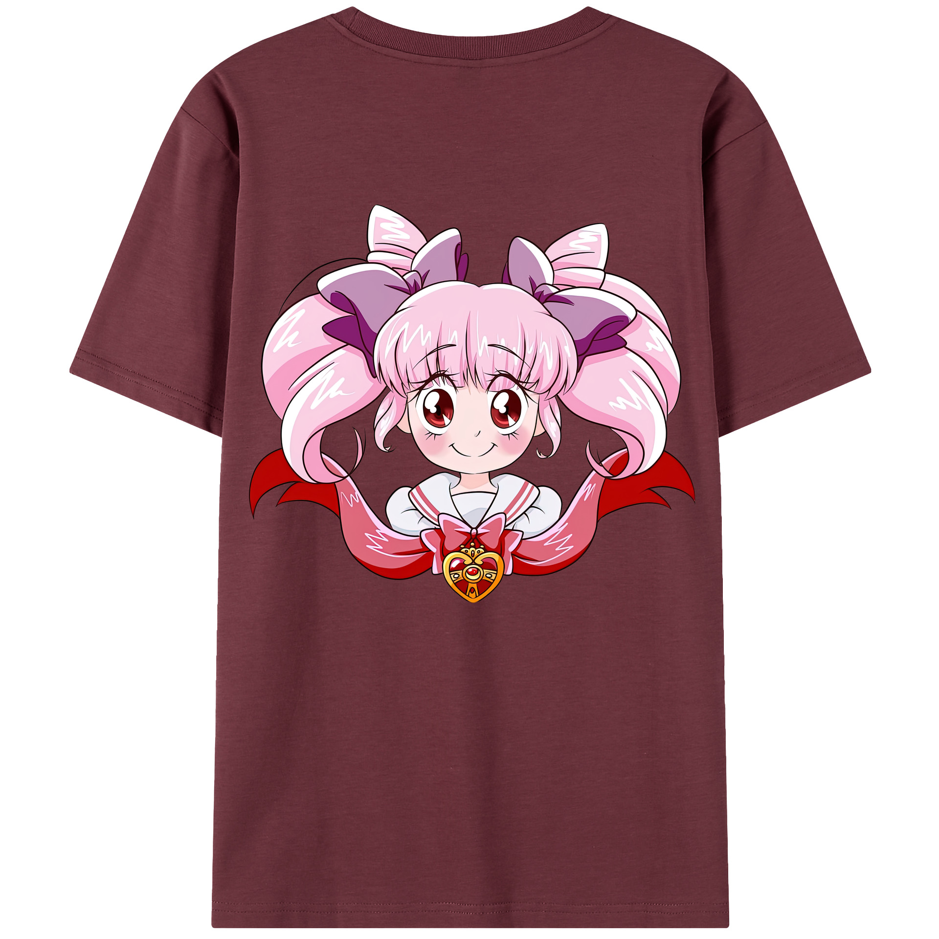 （画像用） 美少女戦士セーラームーン ちびうさ Sailor Moon Chibiusa Tsukino Usagi Small Lady Serenity 綿100％半袖Tシャツ（背面プリント）